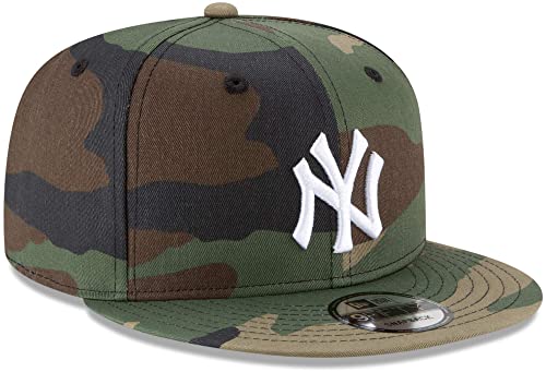 Unisex MLB Camo Snapback Hat Cap - Adjustable Green Yankees Logo