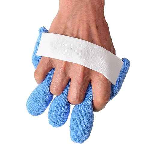 Finger Contracture Grips Cushion, Cone with Finger Separator Hand Grip Patients Palm Grips, Hand Contracture Cushions with Elastic Band, Anti Stick Hand Finger Aid Protector for Bedridden Elderly Care