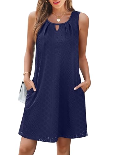 Women’s X-Large Dark Blue Swimsuit Coverup Sleeveless Beach Dress - Summer Fashion