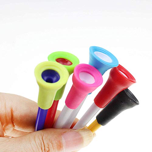 Rubber Cushion Top Plastic Golf Tees 2-3/4 Inch Pack of 50 - Mixed Colors
