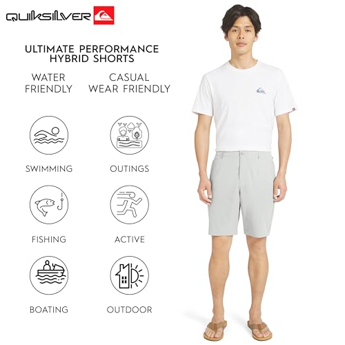 Men's Quick Dry Water-Friendly Hybrid Shorts - 34 / Grey