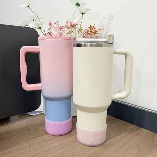 WORBSS Glitter Silicone Boot for Stanley Tumbler 20 30 40oz & Hydro Flask 18-24oz, 2.85-3.0 inch Anti Slip Bottom Cover Bumper Sleeve Accessories for Water Sport Bottles Personalized Identification