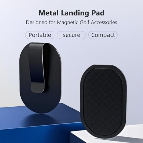 Metal Landing Pad, Industrial-Grade Rigid Clip for Magnetic Golf Equipment and Accessories. Secure Hold and Easy Access for Rangefinders. Magnetic Golf Gear Compatible£¬Black