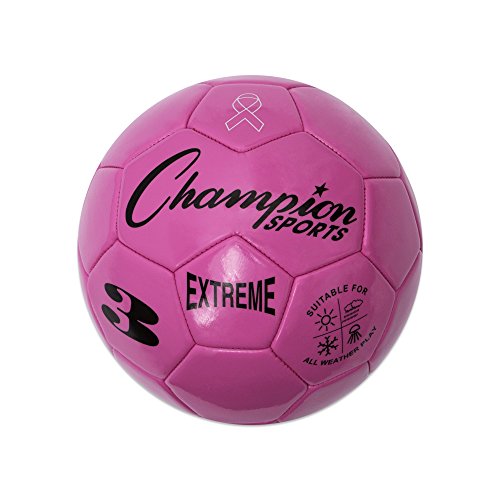 Champion Sports Extreme Series Soccer Ball - Pink, Size 3, All Weather, Youth & Adult Play