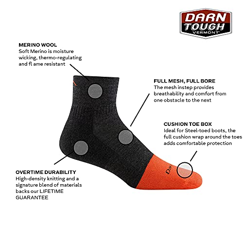 Darn Tough Vermont Steely Quarter Midweight Cushion Socks Large Graphite