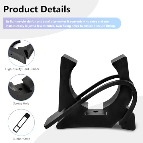 2 Pack Boat Oar & Pole Holders with Rubber Strap - Marine Clamp Set