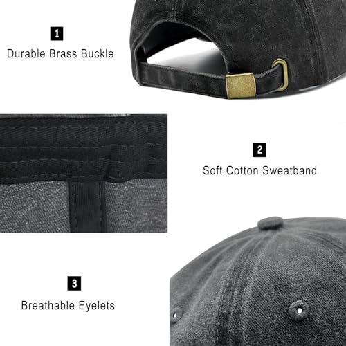 Waldeal Women's Blessed Grandma Hats Washed Denim Adjustable Baseball Cap for Mom