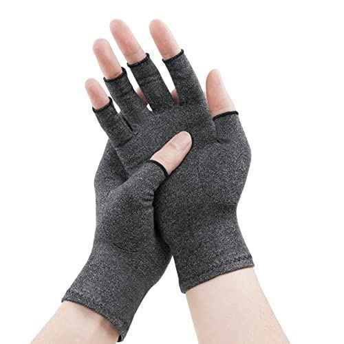 Arthritis Gloves - Fingerless Hand Warmers for Women & Men, Pain Relief Compression Gloves