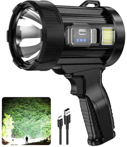Rechargeable LED Spotlight 2 Million Lumens Waterproof Camping Light