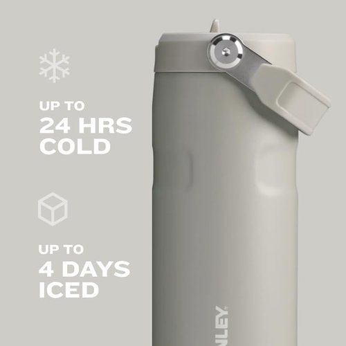 Stanley IceFlow Flip Straw 2.0 Water Bottle 36 OZ | Built-In Straw with Larger Opening | Lightweight & Leak-Resistant | Insulated Stainless Steel | BPA-Free | Ash