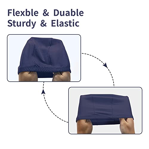 4 Pack Durable Non-Waterproof Fabric Swim Caps for Women Men Kids - Rose Red & Dark Blue & Blue & Black