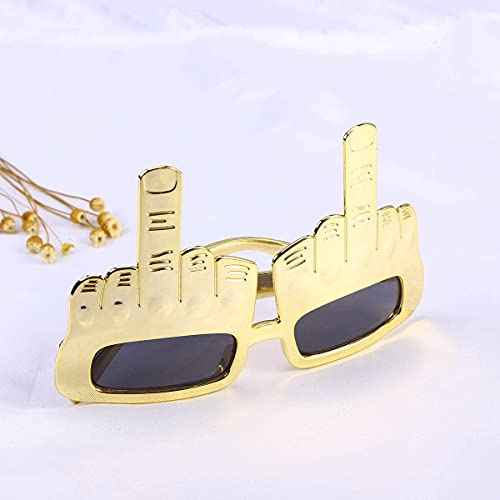 Party Sunglasses with Finger Novelty Funny Eyeglasses for Halloween Masquerade Party Props Golden