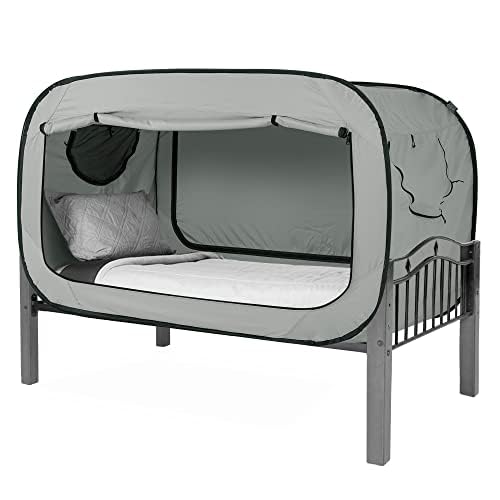 ANC POP Bed Tent Full Bed Canopy Portable Dream Tent for Kids and Adult Indoor Sleeping Tents with 2 Doors Breathable Private Space Tents, Grey