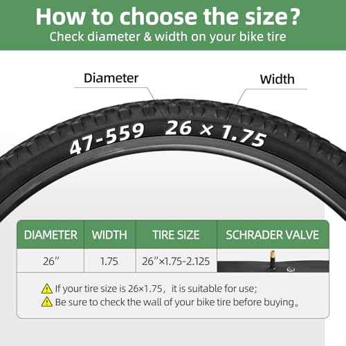 26" Bike Tube, 2PCS Bicycle Inner Tube Compatible for 26 Inch x 1.75/1.95/2.10/2.125 Bike Tire,Mountain Bike Inner Tube with 32mm Schrader Valve, Butyl Rubber Inner Tube for MTB Road Bike, 2PCS Levers