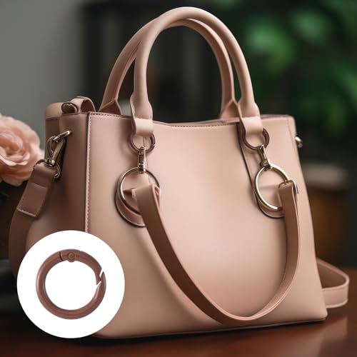 51Pcs 25mm Round Spring O Rings, Colorful Metal Carabiner Snap Buckle Clip Trigger DIY Accessories for Purse Keyrings Keychain Handbag Lanyard