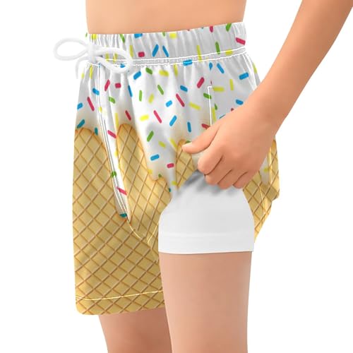 Boys Swim Trunks with Compression Liner Quick Dry Board Shorts with Boxer Brief Bathing Suit 4-14 Years