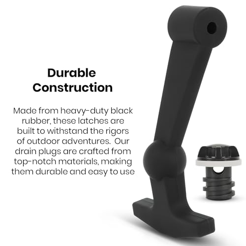 Upgraded Cooler Latches & Drain Plug Kit - Durable Rubber, Compatible with Yeti Roadie, Tundra, Tank, and RTIC