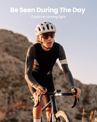 Bike Light 900 Lumens USB-C Rechargeable Waterproof Dual Mount - Black