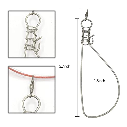 5m Stainless Steel Fish Stringer Kit with Float & 10 Snaps for Live Fish