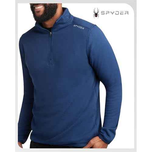 Spyder Mens Quarter Zip Pullover Sweatshirt - Lightweight Soft Fleece Athletic Pullover - Gym & Running Sweatshirts for Men