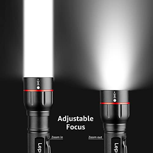 LED Flashlight with Clip, High Lumens, 5 Modes, Zoomable, Waterproof, Lightweight for Camping & Emergencies - 2 Pack