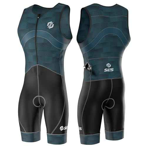 SLS3 Triathlon Suits Mens - Premium Trisuit Triathlon Men - Sleeveless, Quick Drying Tri Kit with Large Back Pocket