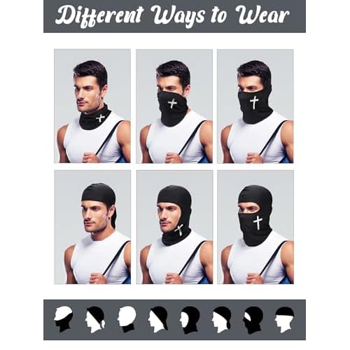 9 Pieces Ski Mask for Men Balaclava Face Mask Summer Face Mask Balaclava Full Face Mask Breathable Hood for Outdoor Use