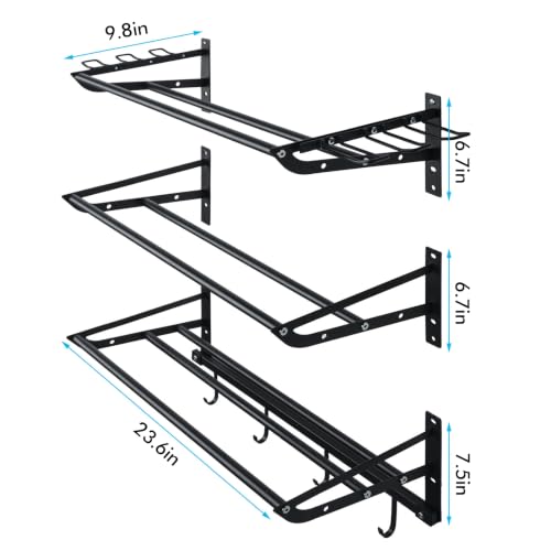 XCSOURCE Black 3-Tier Wall Mount Sports Equipment Organizer