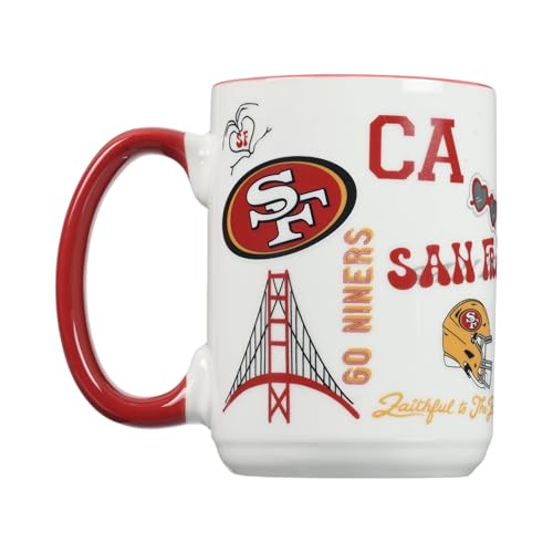 15oz Team Spirit Mug - San Francisco 49ers Officially Licensed, Game Day Coffee Cup - Spirit Mug Variation