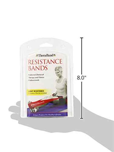 THERABAND Resistance Bands Set - Non-Latex Elastic Exercise Bands for Strength Training & Physical Therapy - Beginner Kit with Yellow, Red, Green