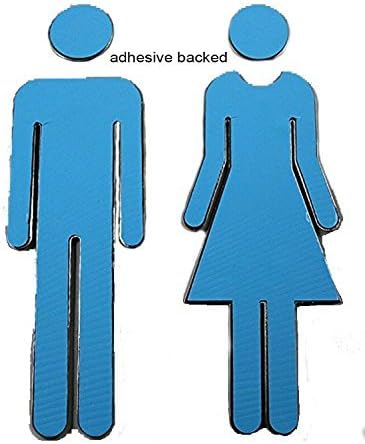 Modern Acrylic Bathroom Sign Decor Adhesive Foil Backed Men's and Women's Unisex (Bronze)