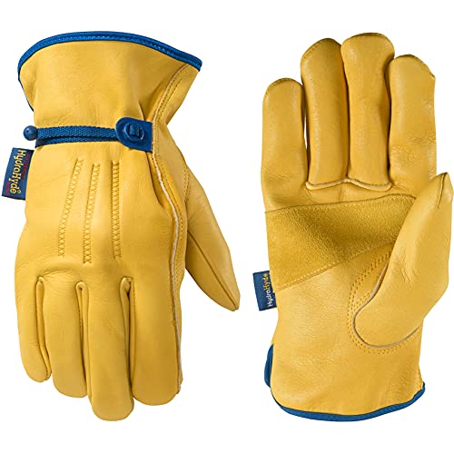 Wells Lamont Men's HydraHyde Leather Work Gloves - X-Large, Ball & Tape, Saddletan