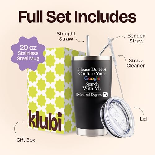Medical Degree Mug for Doctors - Black 20oz Tumblers Gifts for Physicians