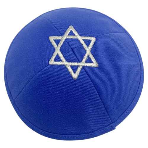 Star of Israel Kippah Kipa 6.5Inch Jewish Yarmulke Beanies hat Skull Cap