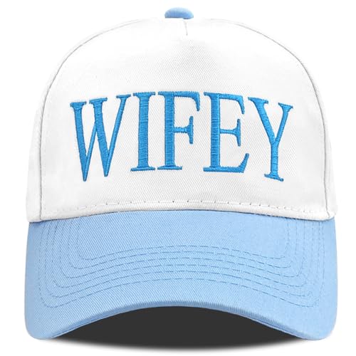 Hubby and Wifey Gifts Hat for Bridal Shower Gifts, Adjustable Couples Hat for Wedding Honeymoon Anniversary for Newlyweds