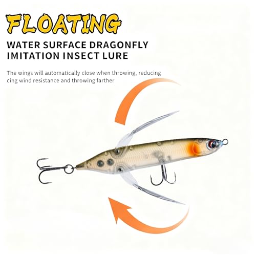 SAFETAO Topwater Crawler Lure for Freshwater Fishing - Red Head & Silver Body