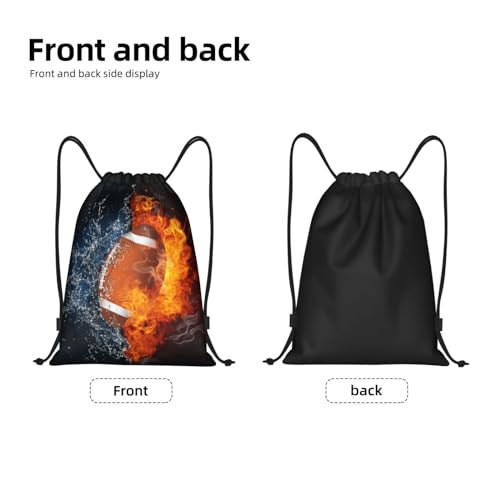 Football Sports Drawstring Backpack Kids Teens Adults Small 14x16.9 inch