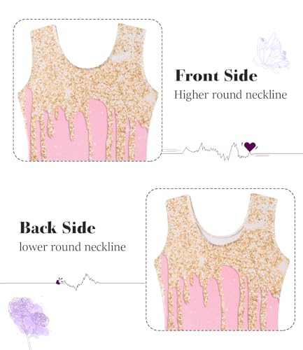 Girls Gymnastic Leotards with Hair Scrunchie Set - 4 to 12 Years Old