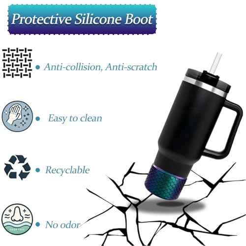 Chameleon Gradient Silicone Boots for 12-24oz Hydroflask Owala Tumblers, Anti-Slip Cup Bottom Protector Boot for Stanley Cup Accessories