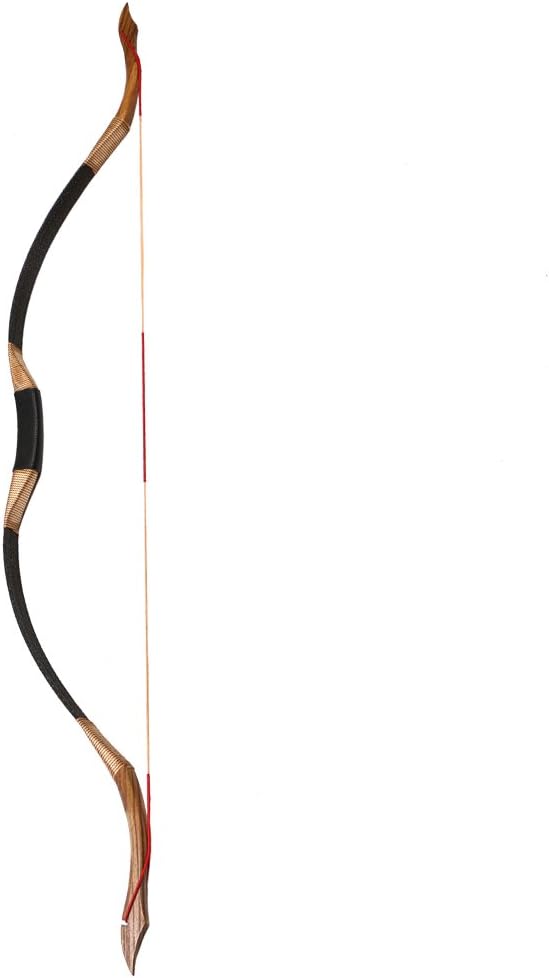 TOPARCHERY Black Hunter Traditional Recurve Bow 53'' Archery Hunting Handmade Horse Bow Longbow 30-50 lbs