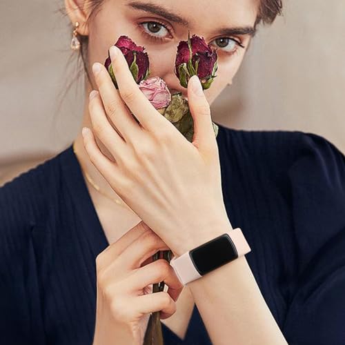 Vancle Fitbit Charge 5/6 Bands 4-Pack with Light Pink, Starlight, Milk Tea & Smoky Purple Variations, Soft Sport Wristbands for Women Men