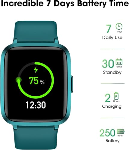 LIVIKEY Green Fitness Tracker Watch with Heart Rate & Sleep Monitoring