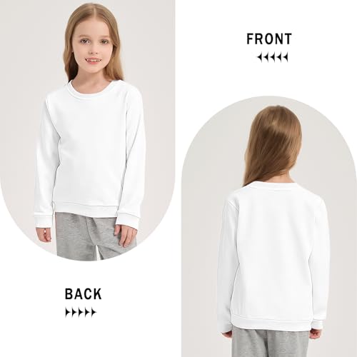 Unisex Kids Crewneck Sweatshirt Toddler Long Sleeve Tops Fall Comfy and Soft Pullovers for Boys and Girls 2-14 Years