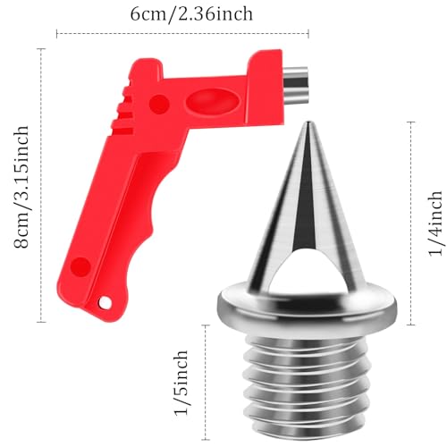 Silvery 120PCS 1/4 Inch Track Shoe Spikes Replacement with Wrench for Running
