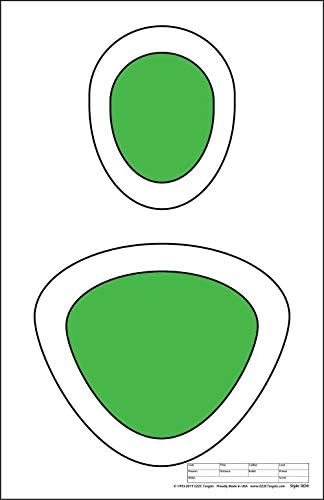 EZ2C Targets Style 4 Head and Center Mass Silhouette Shooting Targets for Gun Range (25 Pack)