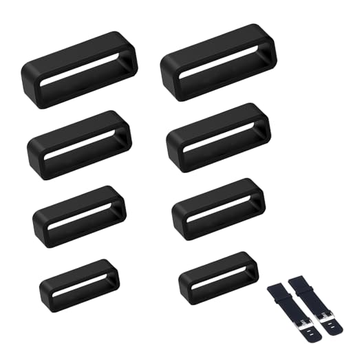 8 Pack Silicone Watch Band Keepers for Smart Sport Watches - Strap Holder Loops