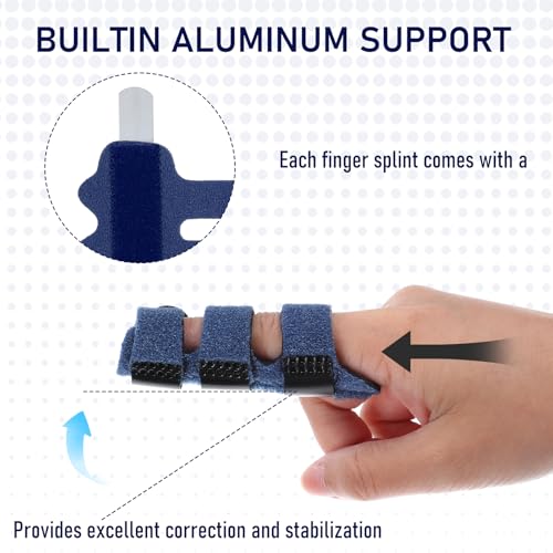 8 Pcs Upgraded Trigger Finger Splints Finger Support Braces Fingers Straightener Colors Broken Fingers Protector for Middle Ring Index Pinky Thumb Injury Sprain Strained Arthritis