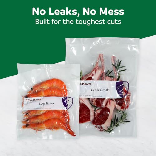 FoodSaver Heavy Duty Quart Vacuum Seal Bags 88 Count BPA-Free Freezer Bags - 30% Thicker for Food Storage, Sous Vide & Meal Prep