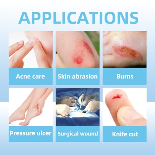 Dr. Med Hydrocolloid Wound Dressing Extra Thin 4"x4"-10 Pack/Box, Waterproof Adhesive Bordered Bandage, for Light Exudate, Abrasions, Pressure Ulcer, Bed Sore, Superficial Wound Care