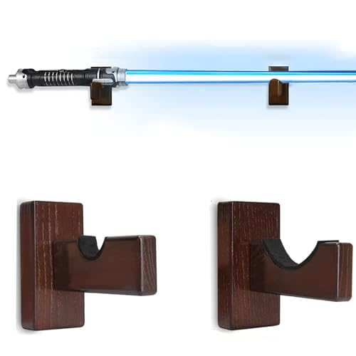 WLSANX Wooden Lightsaber Rack Wall Mount Brown Display Stand